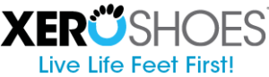 A barefoot shoes logo of a company named "ushoes" with the slogan "live life feet first!