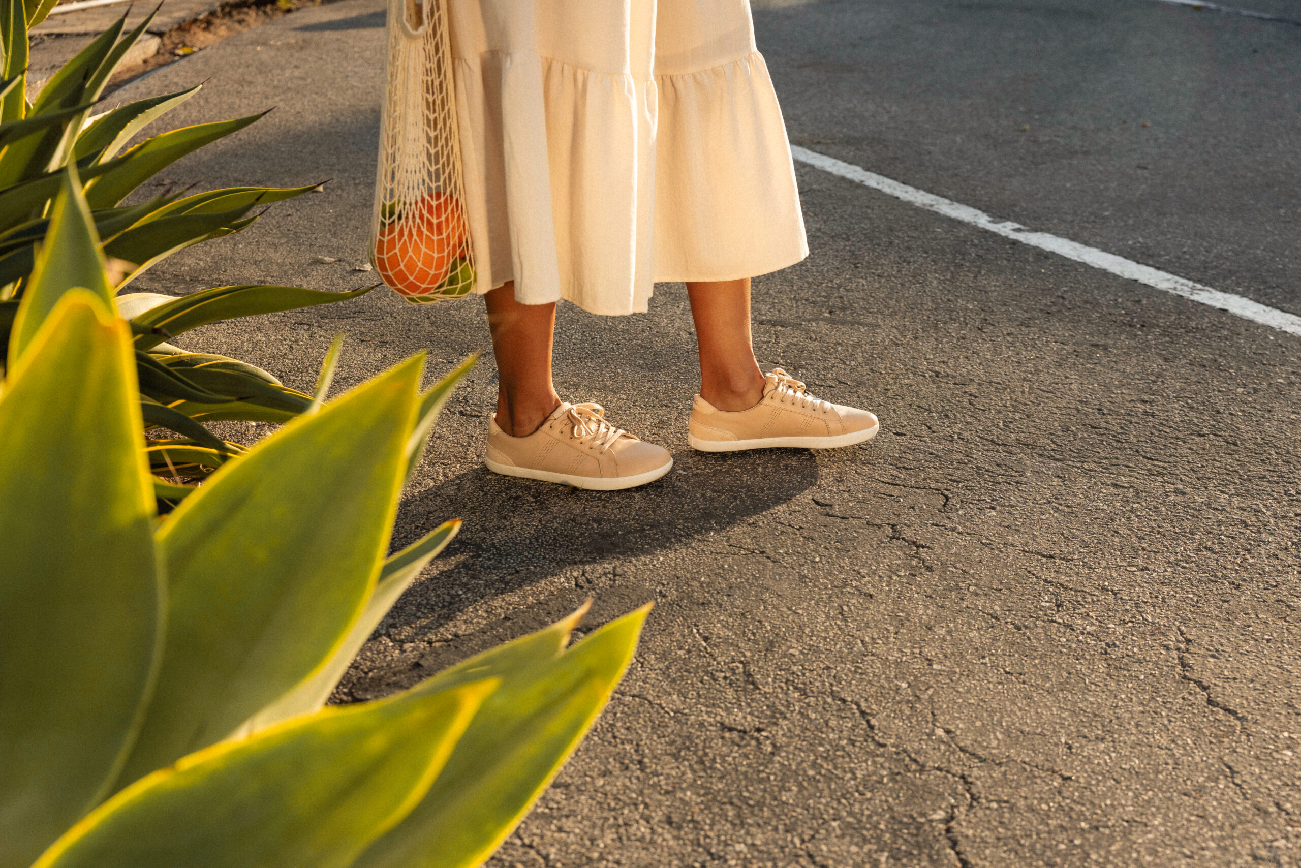 Xero Shoes Dillon Leather tan lifestyle photo for everyday walking